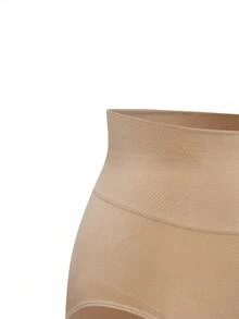 SHAPORA 1pc Apricot Seamless Briefs, Tummy Control Waist, Comfortable For Daily Wear - Apricot - View 4