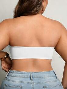 DesireSculpt Plus Size Black Non-Wired Sexy Lace Front Closure Push-Up Bra, 1pc - White - View 6