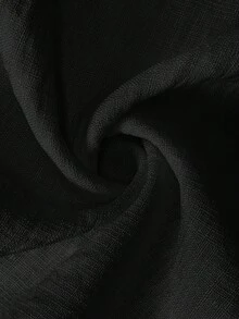 GlowEve 女款蕾絲圓領素色半透明下擺襯衫 - 黑色 - 查看 3