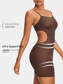 SHAPORA Rompers Faja De Color Sólido Para Mujer - Marrón - Ver 1