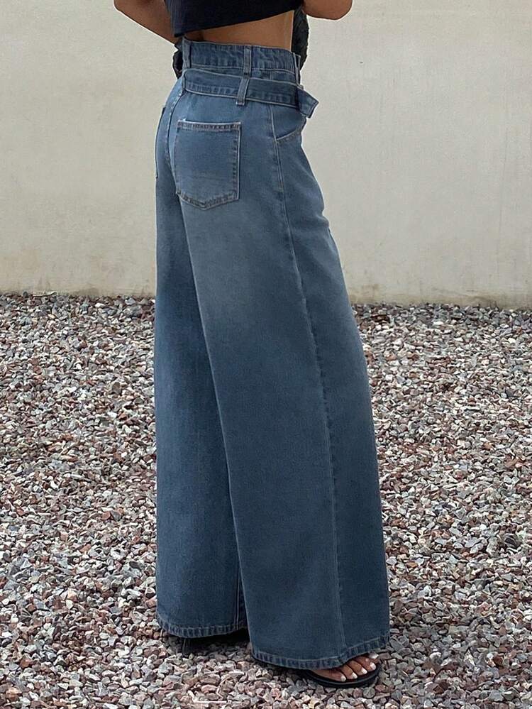 Women's High Waist Straight Loose Casual Versatile Jeans