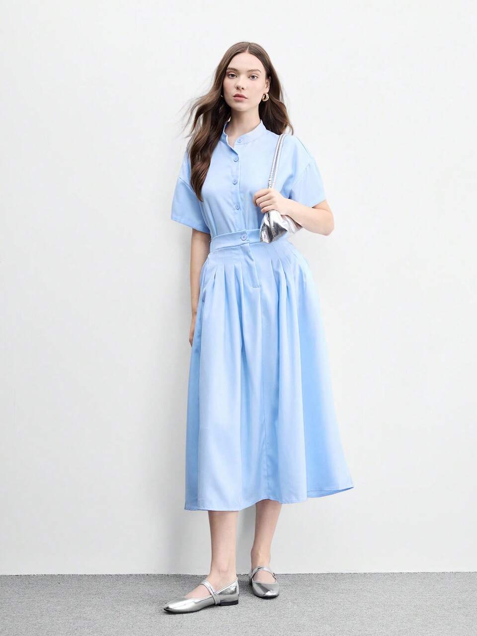 CUCCOO BIZCHIC Spring And Autumn Metal Buckle Contrasting Color Hemming Round Toe Flat Bottom, Retro Style Mary Jane Shoes Commuting Shopping
