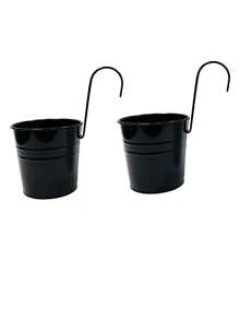 1/2/3pcs Large Wall-Mounted Planter Set; Gardening Flower Pot, Plant Pot, Durable Iron Wall Hanging Planter; Sturdy And Durable; Detachable Hooks Included; Suitable For Railings, Fences, Balconies, Yards, Gardens And Indoor Decor - Hanging Flower Pots - View 21