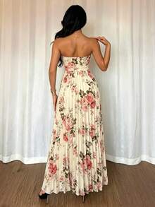 Flora Isola Flora Isola 優雅無肩帶性感收腰百褶設計女款洋裝 - 彩色 - 查看 2