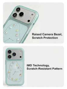 ShellaStory Funda de teléfono con patrón de reloj elegante y creativo compatible con iPhone 17 Pro Max 17 Pro 17 16 Pro Max 16 Pro 16 15 Pro Max 15 Pro 15 14 Pro Max 14 Pro 14, funda protectora linda, mate, transparente y a prueba de golpes - verde menta - Ver 5