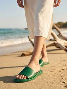 Sandalias Lisas – ¡Camina y Destaca! - Verde - Ver 3