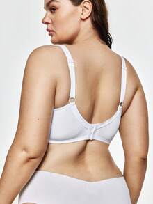 SHAPORA White Plus Size Medium Stretch Fabric Casual Bra With Cup Detail, Lift - White - View 2