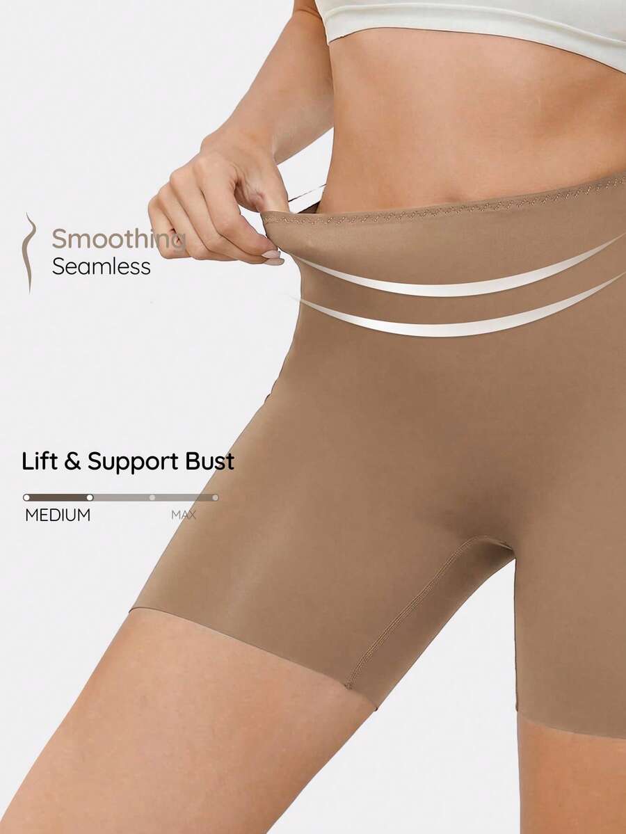 SHAPORA Của phụ nữ Màu thuần Kiểm soát bụng & Máy nâng lên Mông Áo Shapewear Đồ lót - Lạc đà - Xem 1