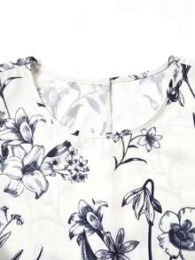 Rusticease Conjunto de 2 piezas para mujer talla grande con estampado geométrico, cuello redondo, manga larga, top con bajo asimétrico y pantalones, casual elegante boho smart, azul marino, para otoño, vacaciones y otoño - Multicolor - Ver 6