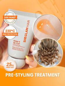 SHEGLAM HAIR Keep It Up 捲髮保護與定型二合一造型護理、造型霜、柔軟定型乳液、打造閃亮吹風造型、定義捲髮、消除毛躁、免洗護髮素和熱保護劑、高達 450°F/230°C 的熱保護、防結塊防毛躁、提升您的秀髮質感、輕盈質地、快速吸收、用於頭髮造型的玫瑰香造型 禮物 粉紅色的 化妝品 海灘 節慶 護髮 Y2K 假期 夏天 美髮配件 重返校園 家 - 銀色 - 查看 1