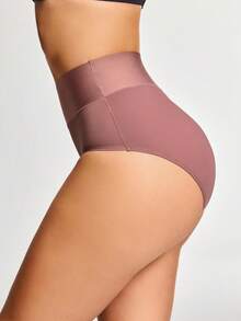 SHAPORA Braga moldeadora de cintura alta de talla grande, prenda moldeadora de Body corto, levantador de glúteos y control de cintura - Marrón Mocha - Ver 3
