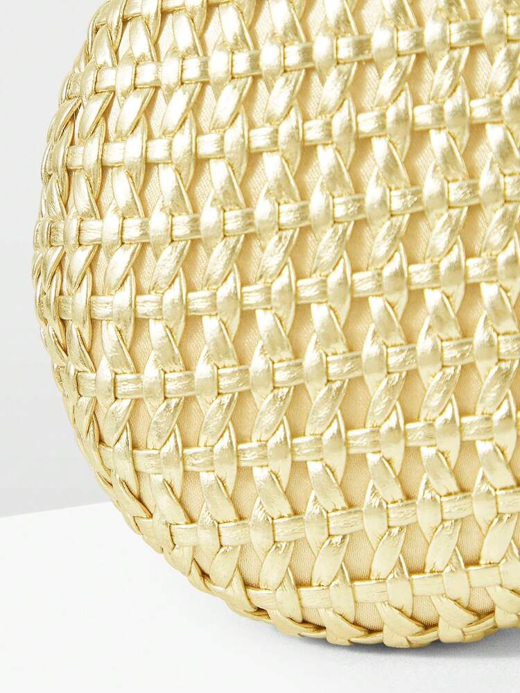 LADIES FASHION GOLD HOLLOW WOVEN CLUTCH BAG, EXQUISITE SHINY PARTY DINNER BAG, SUITABLE FOR VACATION, PARTY, PARTY, WEDDING, DRESS MATCHING
