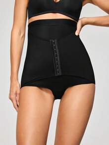 SHAPORA Women's High Waist Sheer Mesh Tummy Control Briefs - Black - View 3