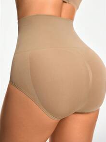 SHAPORA Ropa interior femenina de color sólido para modelar diariamente - Café integral - Ver 5