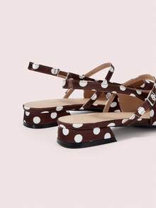 CUCCOO DOLLMOD Women's High Heel Pumps, Graduation Heel, Prom Heels For Summer Spring Shoes Spring Break Easter For Christmas Spring Shoes - Brown Dot - View 4