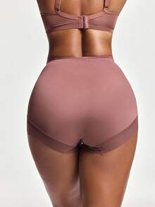 SHAPORA Women's Mesh Patchwork Casual Versatile Daily Wear Shapewear Bottom - Mocha Brown - View 2