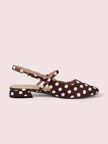 CUCCOO DOLLMOD Women's High Heel Pumps, Graduation Heel, Prom Heels For Summer Spring Shoes Spring Break Easter For Christmas Spring Shoes - Brown Dot - View 3