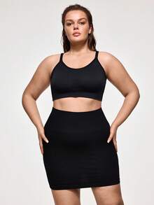 SHAPORA Seamless High Waist Slimming Skirt With Safety Shorts, Sexy Tight Fitting Bodycon Skirt, Lift Buttocks & Waist Shaping Dress - Black - View 5