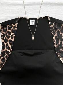 SHEIN 青少年女孩時尚休閒針織素色背心上衣 - 藍色 - 查看 3