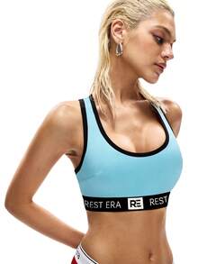 EasyFave 3pcs Women's Fashionable Letter Printed Bras Set - Multicolor - View 5