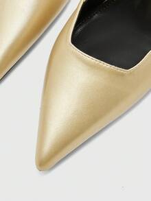 CUCCOO BIZCHIC Elegant, Simple And Generous, Fashionable And Versatile, Casual Workplace Commuter Women's Rear Empty High-Heeled Shoes - Gold, - View 8