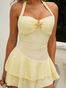 Sandy Gomes Women's New Dress Spring Summer Party Elegant Yellow - Yellow - View 6