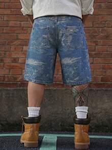 DAZY Men's Solid Blue Denim Shorts, Summer - Blue - View 2