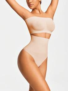 SHAPORA Tanga moldeador de cintura alta con botones laterales - Albaricoque - Ver 5