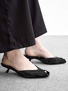 CUCCOO BIZCHIC 女款春夏日常通勤優雅時尚魚嘴細高跟鞋 - 黑色 - 查看 5