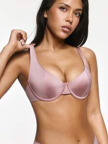SHAPORA Leisure Women's Sexy Ultra-Thin No Pad Seamless Comfortable Bra - Pink - View 2