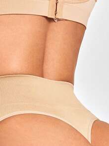 SHAPORA Women's High Waist Casual Shaping Boyshort Panties - Beige - View 4