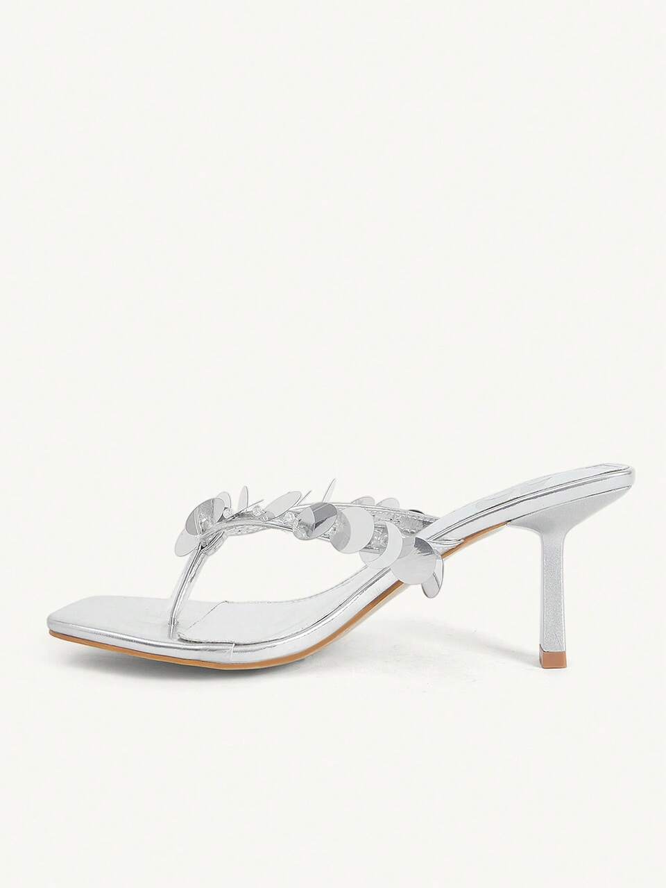 CUCCOO CHICEST Women's Sequin Design Fashion Daily Wear Slip-On High Heel Sandals Wedding Shoes Spring Shoes Bride Shoes Summer