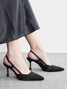 CUCCOO BIZCHIC 優雅便捷尖頭女款高跟鞋，適合女性，舒適中跟款式，適用於辦公室、婚禮、派對以及春夏季鞋款 - 烏黑色, - 查看 6