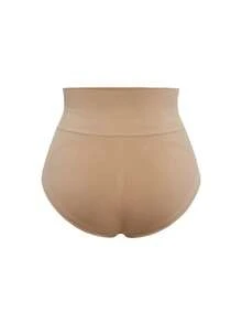 SHAPORA 1pc Apricot Seamless Briefs, Tummy Control Waist, Comfortable For Daily Wear - Apricot - View 2