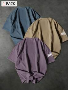 Gym Rark Men's Letter Print Crew Neck Short Sleeve Sports T-Shirt, Gym - Purple - View 2