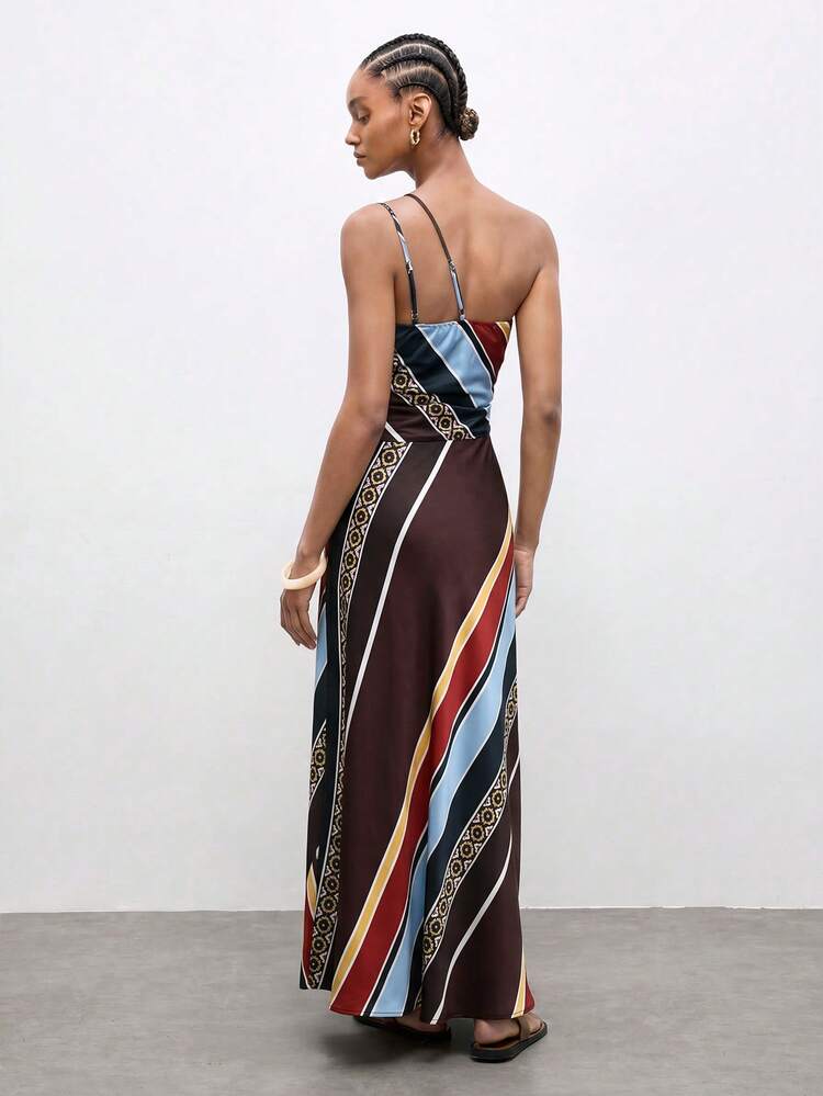 SHEIN Maija MAIJA Beach Summer Smocked Floral Print Open Back Maxi Dress