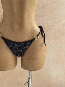 Soleia Vacation Beach Party Sexy Sequin Bikini Set Black Summer - Black - View 4