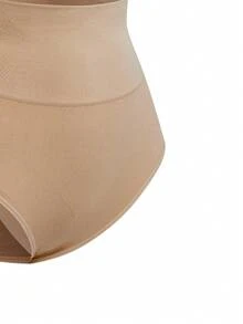 SHAPORA 1pc Apricot Seamless Briefs, Tummy Control Waist, Comfortable For Daily Wear - Apricot - View 5