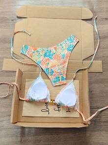 Swim Mod 2026春夏新款辣妹吸睛性感純欲風彩色貝殼印花兩件式比基尼泳衣 - 彩色 - 查看 3