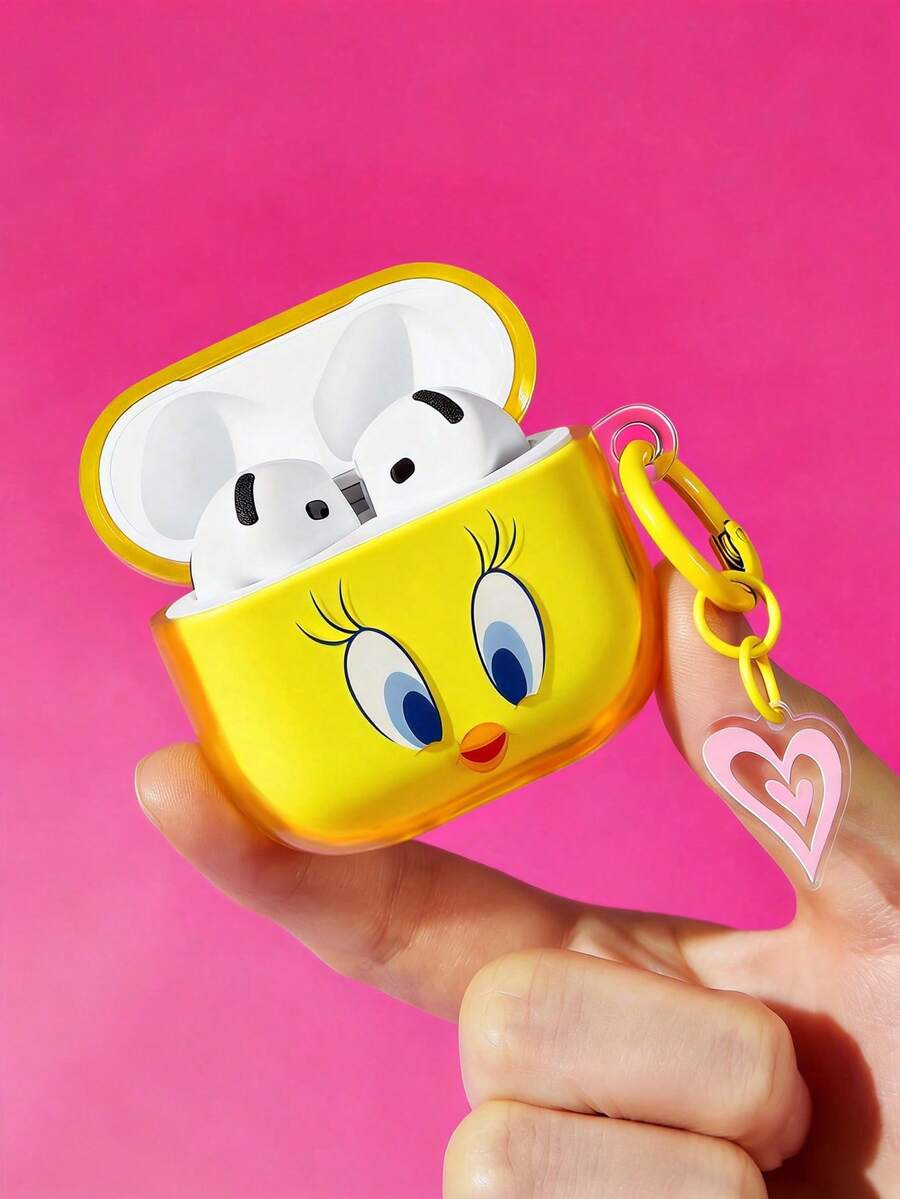 LOONEY TUNES X SHEIN Cartoon Pattern Protection Anti-Drop Bluetooth Headset Case With Pendant, Suitable For IPod - Multicolor - View 1