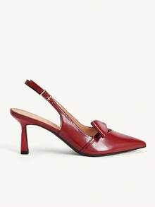 CUCCOO CHICEST Spring And Autumn Ladies Bow Elegant Dating High Heels - Burgundy - View 3