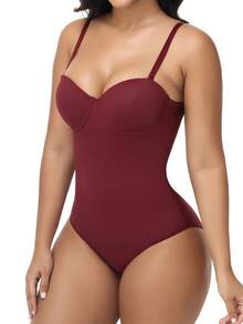 SHAPORA Body elegante y de moda con diseño de copa - Burdeos - Ver 4