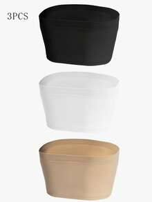 SHEIN Bộ áo ngực quây 3 món chất lượng cao, tối giản, màu trơn, thời trang và thoải mái dành cho nữ, bán chạy nhất năm 2026. - Nhiều màu - Xem 8