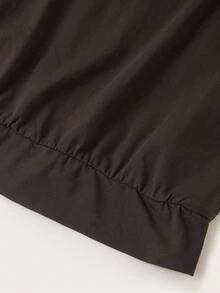 SHEIN LUNE 女款素色休閒百搭日常外出上衣 - 棕色 - 查看 8