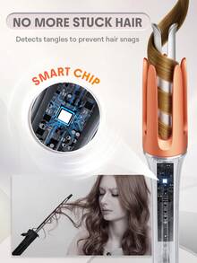 SHEGLAM HAIR It-Curl 一鍵式即時捲髮器自動捲髮器，自動捲髮器，32 毫米自動捲髮器，3 種溫度，快速加熱和 2 向旋轉，自動關閉，防燙防纏結旋轉捲髮棒，觸摸即時捲髮器，用於髮型設計 生日 禮物 粉紅色的 化妝品 海灘 學校 節慶 護髮 Y2K 旅行必備 巡航 假期 夏天 通用電壓 美髮配件 女士配件 梳子 - 銀色 - 查看 5
