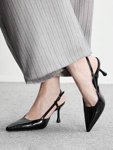 CUCCOO BIZCHIC Elegant, Simple And Generous, Fashionable And Versatile, Casual Workplace Commuter Women's Rear Empty High-Heeled Shoes - jet black - View 1