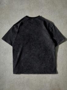 PAVTROS Camiseta Preta Bordada com Cruz Desgastada, Estilo de Rua, Muito Vendida, Adequada para Festivais de Música ao Ar Livre, Passeios Casuais, Presentes para Namorado/Marido, Aniversário - Preto - Visão 5