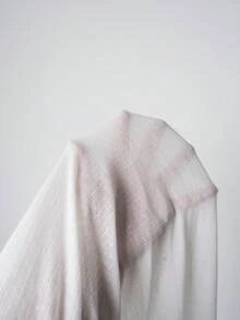 Comfylo 大尺碼女款法式風格百搭紋理透視針織開襟外套 - 白色 - 查看 7