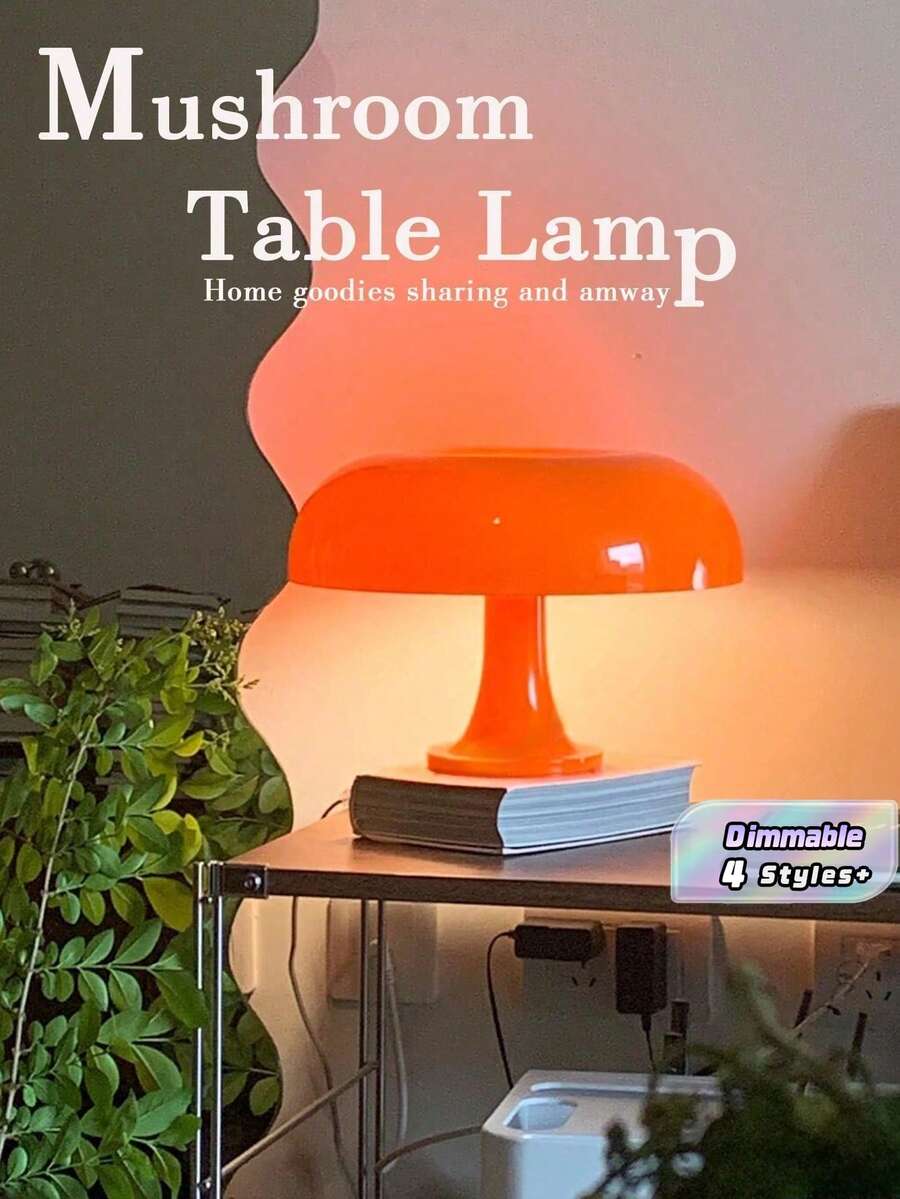1PC LED Mushroom Table Lamp, Dimmable Homestay Atmosphere Decor Lamp For Bedroom Bedside, Living Room. Decoration Moden Light Best Gift. - multicolor - View 1