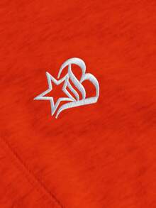 Manfinity Roghcode Men's Minimalist Embroidered Pattern Versatile Casual Knit Shorts Loose Straight Leg High Street Patchwork Sports Pants - Burnt Orange - View 3